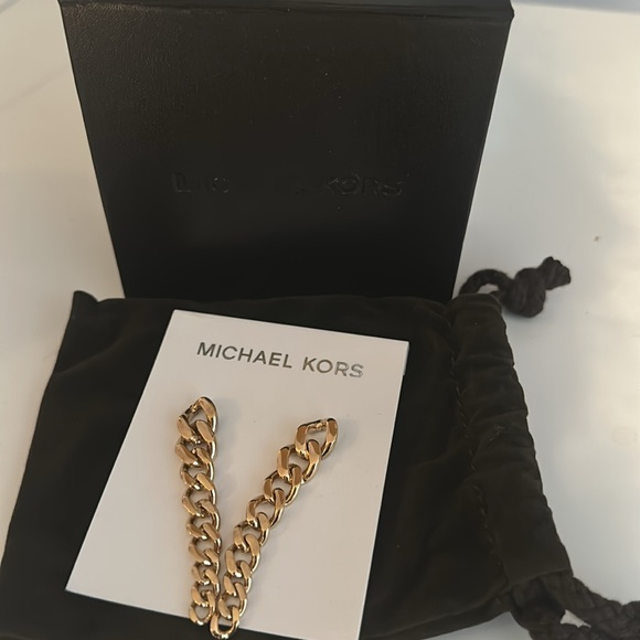 NWB Michael Kors MK Link Gold Earrings - Picture 3 of 5